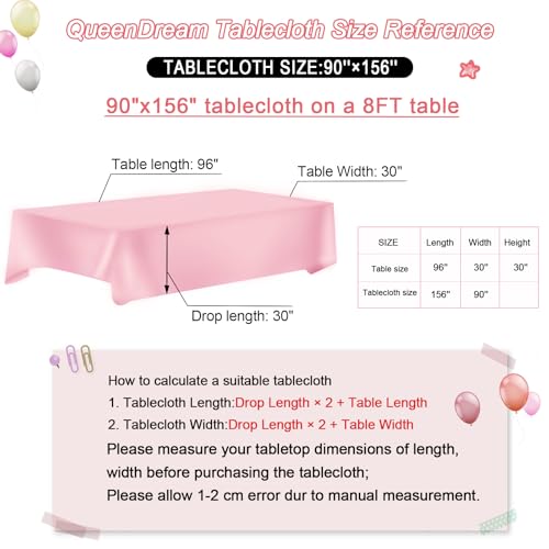 QueenDream 90x156 Red Sequin Tablecloth – Rectangular Glitter Party Cover