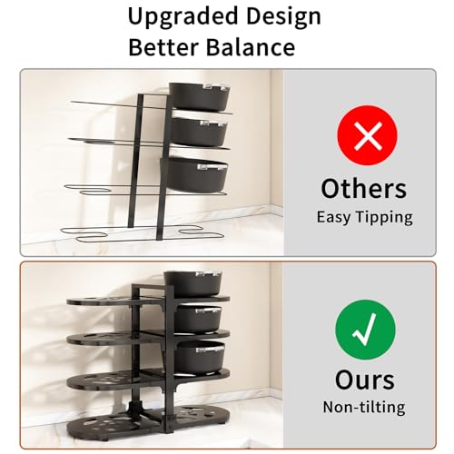 Black Reinforced Heavy Duty 8-Tier Under Cabinet Pot and Pan Organizer