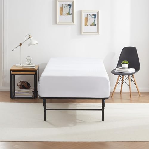 Nestl Foldable Twin XL Platform Bed Frame - Steel, No Tools, Black, 14-Inch Height