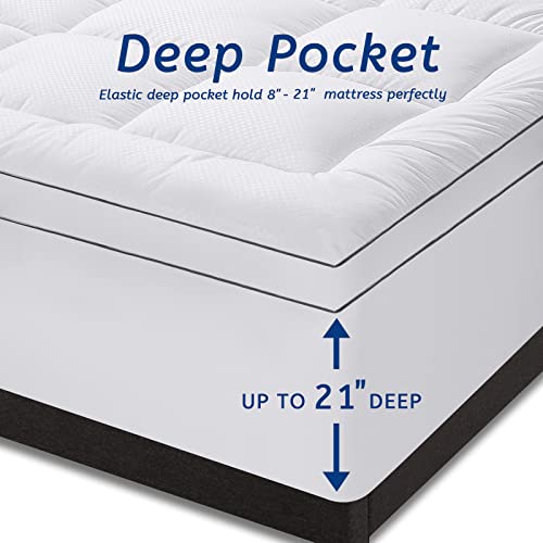 Twin XL Mattress Topper for Back Pain, Cooling Extra Thick Pad Cover