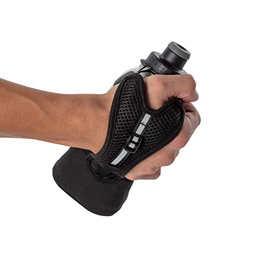 Nathan 12oz Insulated Hydration Water Bottle with Hand Strap - Black / Marine Blue
