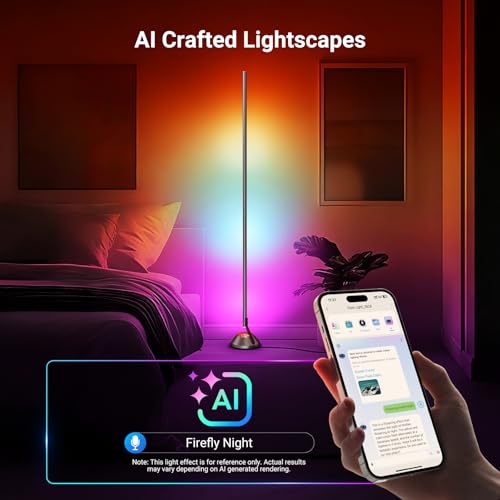 Neewer NF01 Smart RGB IC W Floor Lamp 1500lm LED Corner Light, Voice & App Controlled