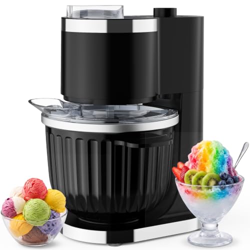 Coolcook 2-in-1 Ice Cream & Shaved Ice Machine, 2 Quart Capacity, Fast Frozen Desserts