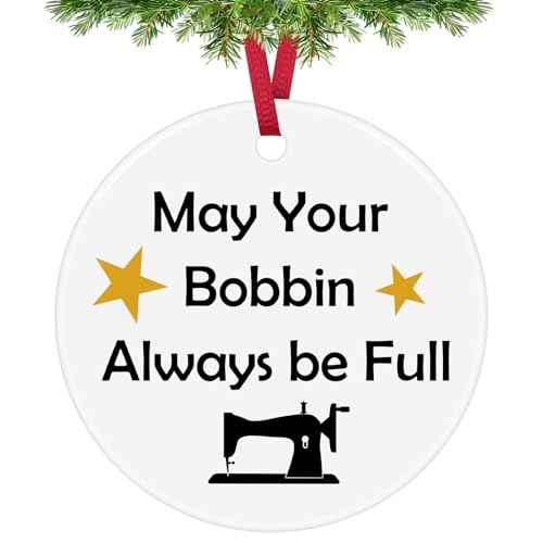Christmas Ornaments for Sewing Lover Women - Quilting and Seamstress Gifts - Funny Inspirational Ceramic Ornament for Quilters, Designers, Mom, Grandma