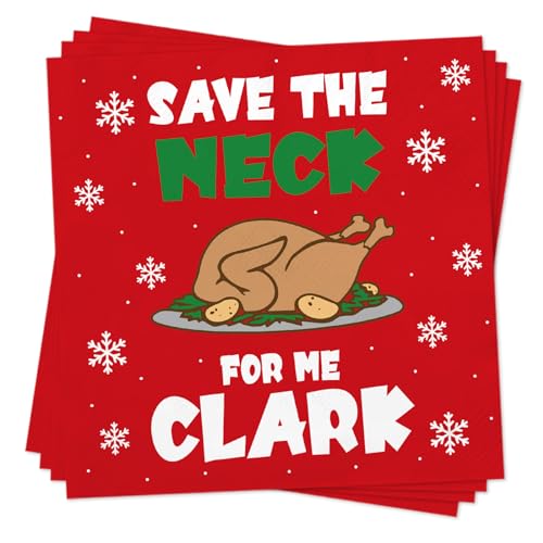 Christmas Vacation Clark Save The Neck For Me Cocktail Napkins 50 Pack - Holiday Party Decor
