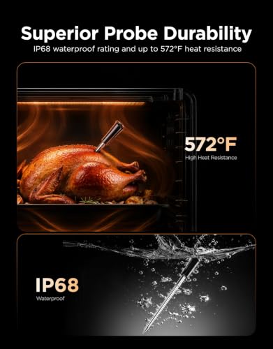 GoveeLife Wireless Meat Thermometer with 4 Probes, App & Alerts