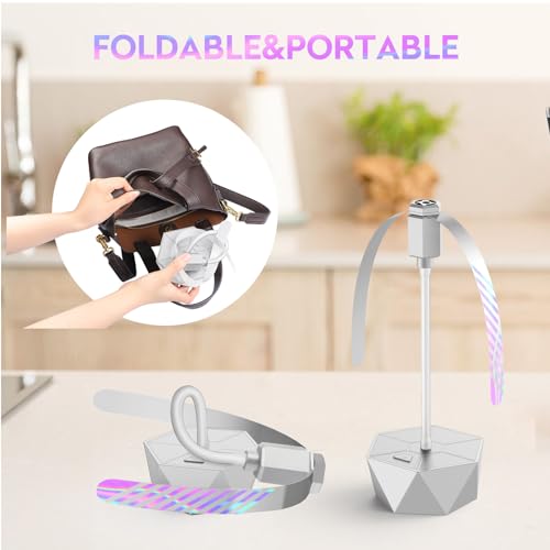 Fly Repellent Fan for Tables 4 Pack Silver - Outdoor Indoor Flies Away Holographic Blades