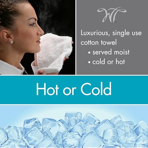 Disposable Cotton Hospitality Towels - Lemon & Lavender, 8x8 inch, Case of 100 - Single-Use Oshibori Style Towels