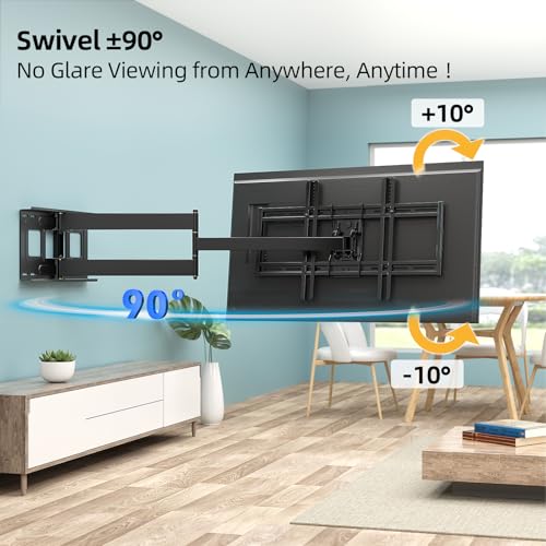 Extra Long Arm Full Motion TV Wall Mount for 42-80 Inch Televisions - 43 Inch Extension, Swivel & Tilt