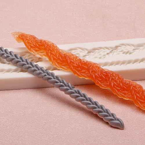 3D Knitting Silicone Fondant Mold Christmas Knitwear Chocolate Mold Christmas Cake Border Baking Molds for Christmas Party Cake Decoration Cupcake Toppers Gum Paste Polymer Clay Resin