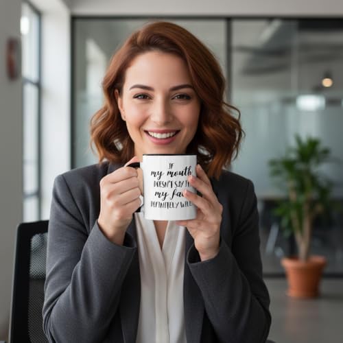 Funny Black Ceramic Coffee Mug 11 oz Gag Gift for Coworkers & Office, Women Men