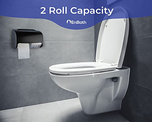 Commercial Wall Mount Double Toilet Paper Dispenser Locking Black