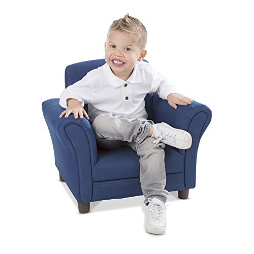 Melissa & Doug Denim Fabric Child’s Armchair (Kid’s Furniture, 23”L x