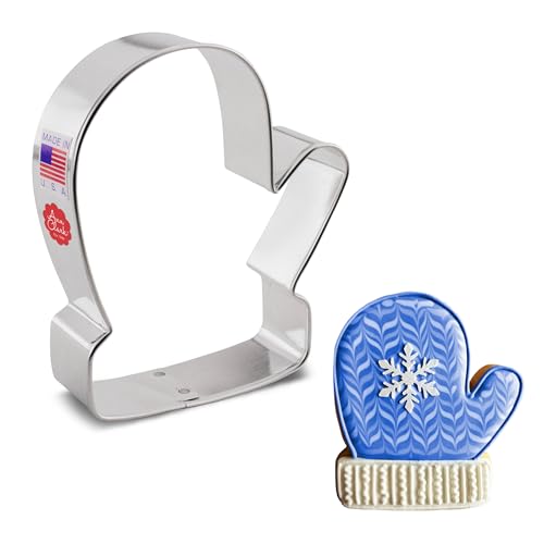 Ann Clark 4-inch Mitten Cookie Cutter - Made in USA, Holiday Baking Tool