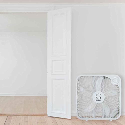 20-Inch Box Fan with 3-Speed Settings, Max Cooling Technology, Carry Handle - White
