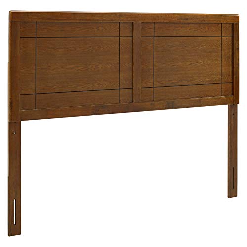 Twin Wood Headboard - Walnut Finish, Retro Modern Style, Compatible with Billie & Margo Bed Frames