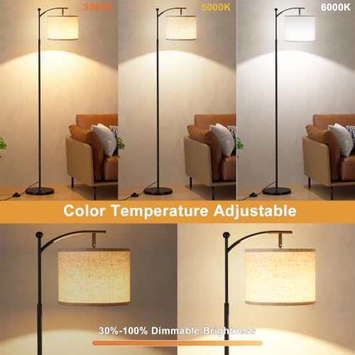 Beige & Black 61-Inch Dimmable Floor Lamp with Remote – Adjustable Brightness & Color