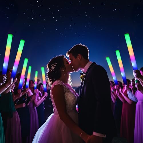 68 Pcs Foam Glow Sticks – LED Light Up Wands with 3 Modes (Fast/Slow/Alternating) for Parties (Variation: 68Pcs-Foam glow sticks)