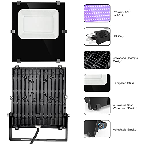 400W Outdoor Black Light Flood Light - High Power UV LED for Glow Party & Halloween - 2 Pack Variation 400