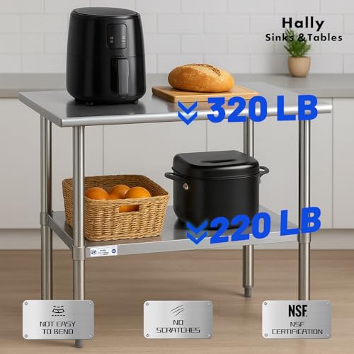 14x36 Inch Stainless Steel Prep & Work Table - NSF Commercial
