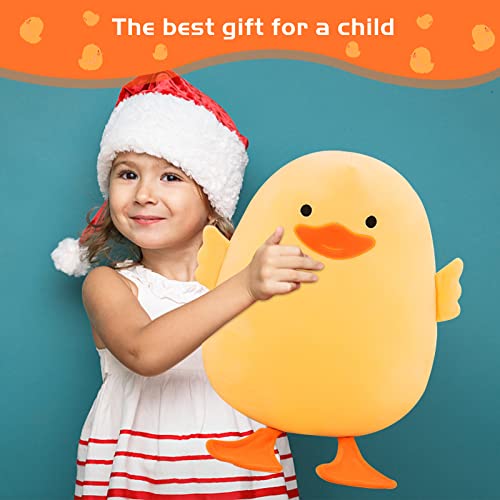 Plush Duck Stuffed Animal Soft Toys Yellow Duckling Stuff,Gifts for Friends and Children Christmas,Cute Yellow Throw Pillow (Long-Legged Yellow Duck,15.7in)