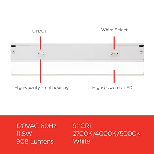 UltraPro 24 Inch Hardwired Dimmable Under Cabinet Light - White Select / Bright Select