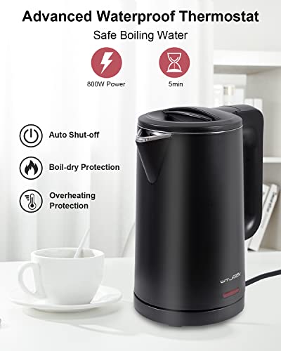 8-Cup Electric Kettle 0.8L Stainless Steel Fast Boil Portable Water Heater