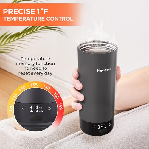 Self-Heating Travel Coffee Mug - 20oz Black Temperature Control Smart Cup