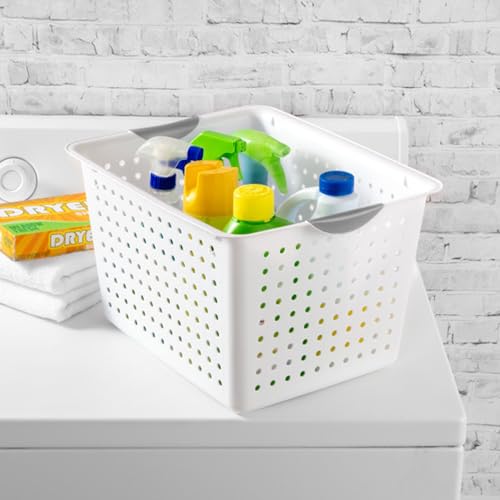 Sterilite Deep Ultra Basket 6-Pack | Open Top Plastic Storage Organizer