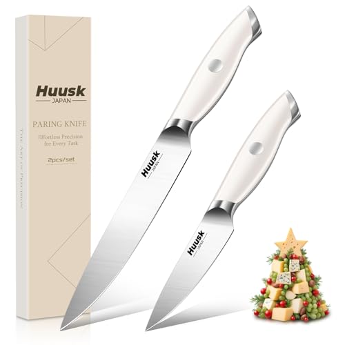 Huusk Paring Knife Set - Razor Sharp 5-Inch Utility & 3.5-Inch Fruit Peeling Knives