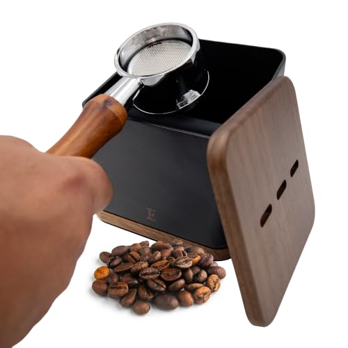 Encanto Luxe 1L Steel Espresso Knock Box with Lid - Durable Coffee Puck Container
