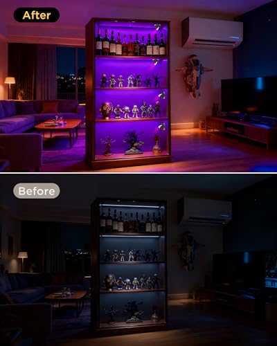 Rechargeable RGB Spotlights for Indoor Decor - Wireless Uplights with Remote & Magnetic Mount