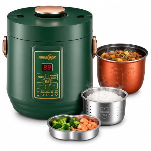Mini Low Carb Rice Cooker 2-Cup Uncooked Multi-Functional Steamer