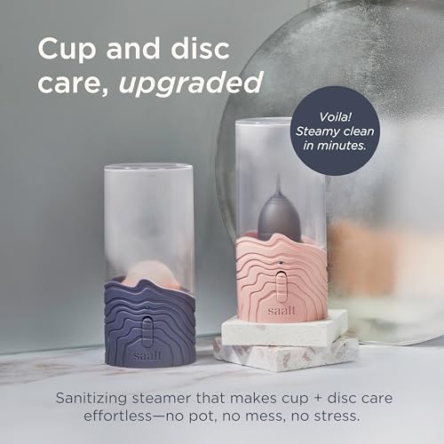 Saalt Menstrual Cup & Disc Steamer - Blue Dusk, One-Button Sanitizer for All Sizes