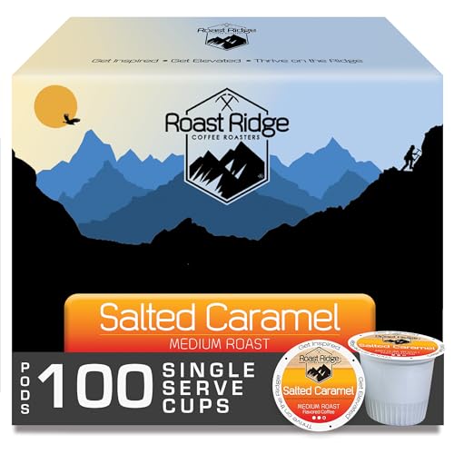 Salted Caramel Coffee Pods - Medium Roast, 100 Count, Single Serve K-Cup Pack