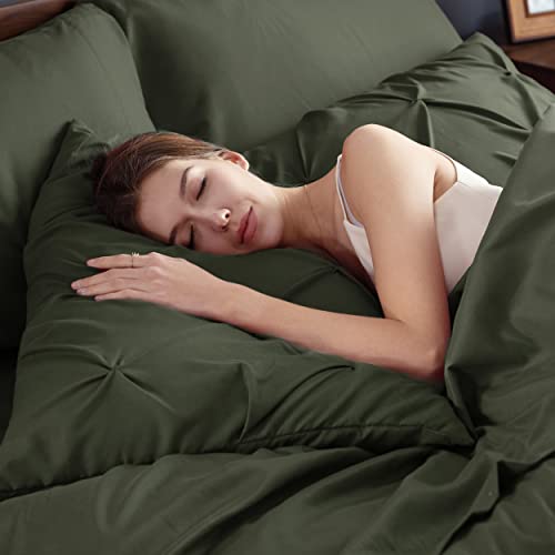 Bedsure 7-Piece California King Comforter Set & Sheets - Olive Green Bedding, Variation 02