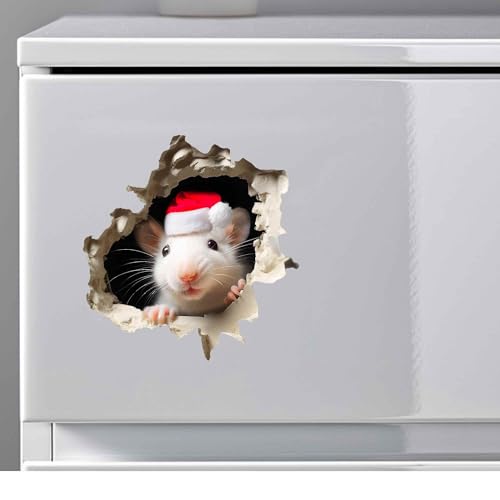 Jingle Paws Christmas Mouse in Mousehole Wall Decal - Removable Kids Decor