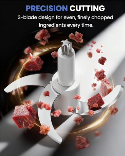 LINKChef 6-Cup Electric Food Processor & Chopper, Bright Silver & Black, 250W