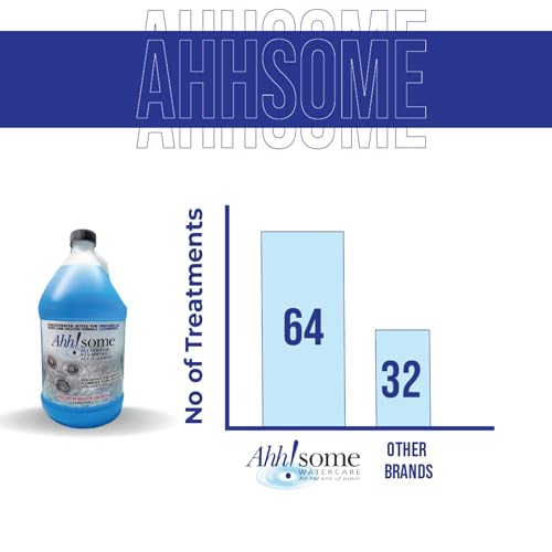 Ahhsome Jetted Tub & Hot Tub Cleaner 128 Fl Oz - 1 Gallon, 64 Uses