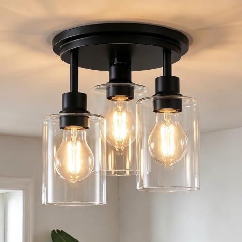 ROTTOGOON Semi Flush Mount Ceiling Light, Close to Lights Fixtures, 3