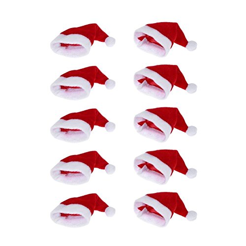 10PCS Mini Santa Hat Wine Bottle Covers Christmas Home Decor