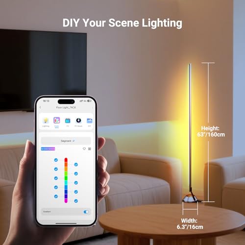 Neewer NF01 Smart RGB IC W Floor Lamp 1500lm LED Corner Light, Voice & App Controlled