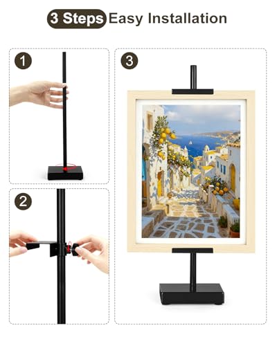 Victawks Black Adjustable Tabletop Easel Stand for Frames 17" - Pack of 1