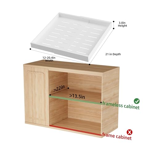 DEKAVA 4 Pack Pull Out Cabinet Organizer - Expandable, White, Fits 12-20" Wide, 21" Deep