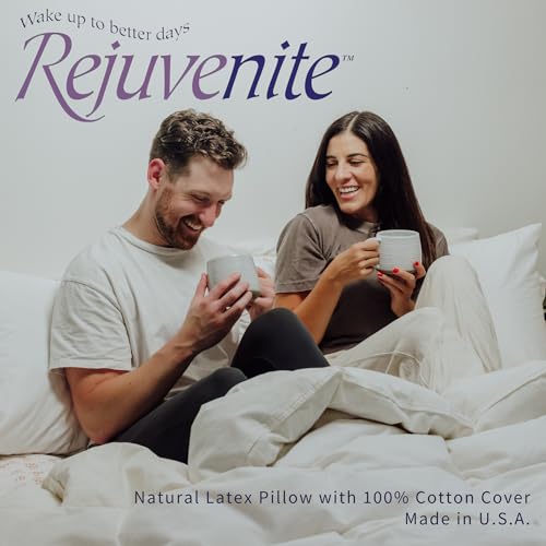 RejuveNite Latex Pillow Set Queen High Profile - Supportive, Breathable Bedding