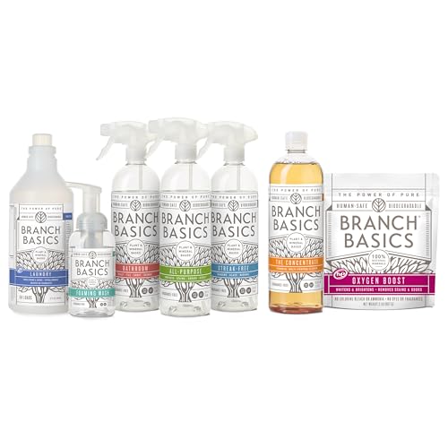 Plastic Spray Bottles for Cleaning Kit - All-Purpose, Bathroom, Laundry, Glass & Hand Wash