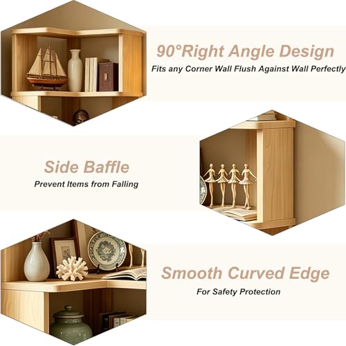Brown 6-Tier L-Shaped Corner Bookshelf with Bookends - Modern Storage