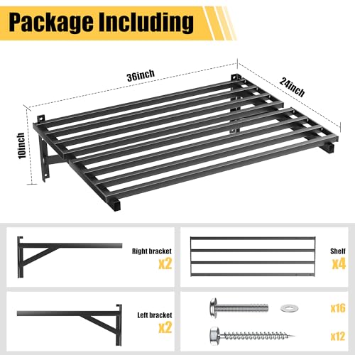 Ultrawall 36in Heavy Duty Garage Wall Shelves – 2 x 3 ft Wall Mounted Storage