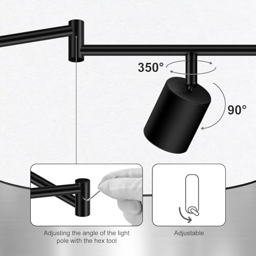 8 Light Track Lighting Fixtures Ceiling - Matte Black, Rotatable Heads, Adjustable Modern LED for Kitchen & Hallway - Variation of THIS listing