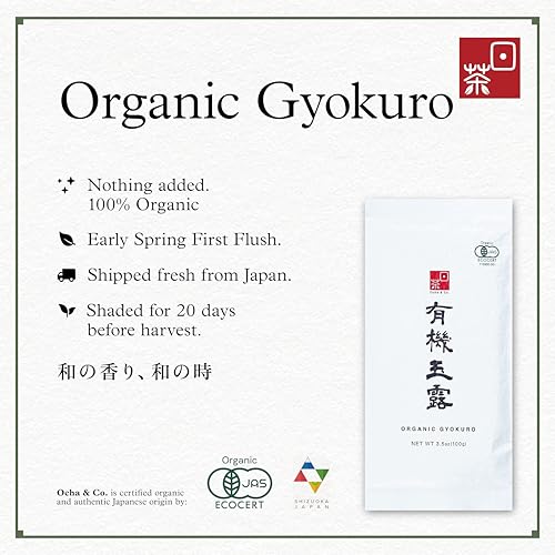 Organic Gyokuro Green Tea - Shade Grown Japanese Loose Leaf Tea 100g